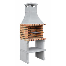 Barbecue préfabriqué à bois et charbon en béton réfractaire modèle Naples xl (Gris, Orange - 76 x 58 x 207 cm) ref: 3610/2 - Cuisine extérieure