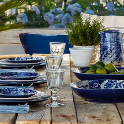 COSTA NOVA Lisboa Assiette gourmet Rond Grès Bleu, Blanc 1 pièce(s)