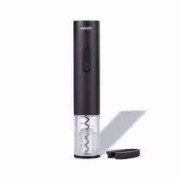 Haeger WO-0BB.001A, Tire-bouchon électrique, Noir, Transparent, Caoutchouc, 50 mm, 50 mm, 260 mm