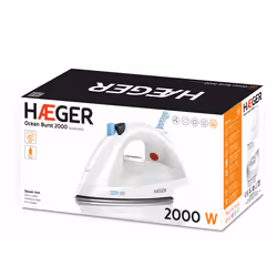 Haeger Ocean Burst 2000 Fer à repasser à sec ou à vapeur Semelle en acier inoxydable 2000 W Blanc - Vue supplémentaire 4