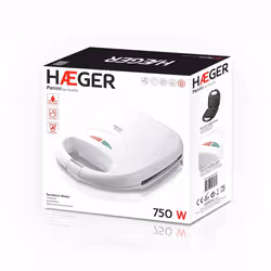 Haeger gaufrier et appareil à croque-monsieur 750 W Blanc - Vue supplémentaire 4