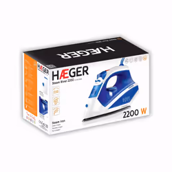 Haeger Steam River 2200 Fer à repasser à sec ou à vapeur Semelle en acier inoxydable 2200 W Bleu, Blanc - Vue supplémentaire 5