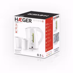 Haeger EK-10W.015A bouilloire 0,5 L 1100 W Blanc