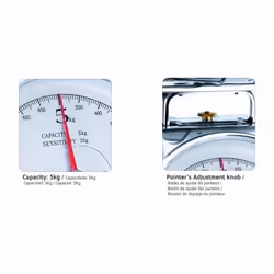 Haeger Grandmother Acier inoxydable Comptoir Carré Balances de cuisine mécaniques