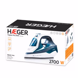 Haeger Vapour Pro 2700 Fer à repasser à sec ou à vapeur Semelle en céramique 2700 W Bleu, Blanc