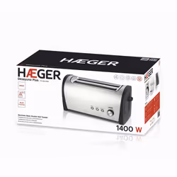 Haeger Desayuno Plus 6 2 part(s) 1400 W Noir, Acier inoxydable