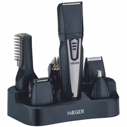 Haeger Trimmer 5 in 1, Noir, Argent, Oreille, Nez, Acier inoxydable, AC/Batterie, 45 min, 8 h