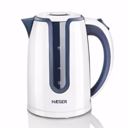 Haeger EK-22B.018A, 1,7 L, 2200 W, Bleu, Blanc, Indicateur de niveau d'eau, Arrêt de sécurité en cas de surchauffe, Sans fil