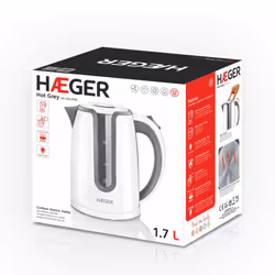Haeger EK-22G.019A bouilloire 1,7 L 2200 W Gris, Blanc
