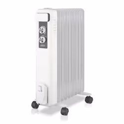 Haeger OH-009.008A, Chauffage électrique à bain d’huile, Huile, Intérieure, Sol, Noir, Blanc, Rotatif