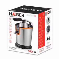 Haeger CJ-160.005A Centrifugeuse 160 W Noir, Orange, Acier inoxydable