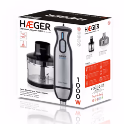 Haeger HB-10C.019A blender Mélangeur par immersion 1000 W Noir, Acier inoxydable, Transparent - Vue supplémentaire 5