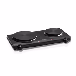 Haeger HP-02B.013A, Noir, Comptoir, 42.5 cm, Plaque de cuisson à bobine, Émaillé, 2 zone(s)