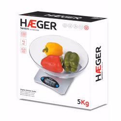 Haeger KS-05B.002B escabeaux de cuisine Acier inoxydable Rectangle Balance de ménage électronique