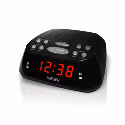 Haeger RA-06B.005B, Réveil numérique, Noir, AM, FM, 87,5 - 108 MHz, Boutons, LED