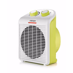 Haeger FH-200.010A, Chauffage de ventilateur électrique, Intérieure, Sol, Vert, Blanc, Rotatif, 2000 W
