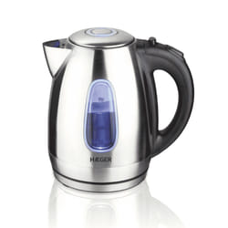 Haeger EK-22S.027A bouilloire 1,7 L 2200 W Noir, Acier inoxydable