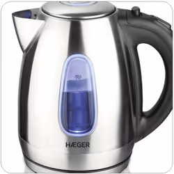 Haeger EK-22S.027A bouilloire 1,7 L 2200 W Noir, Acier inoxydable