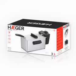 Haeger DF-3ES.017A friteuse 3 L 2000 W Noir, Acier satin