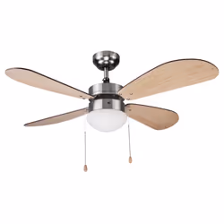 Haeger Cozy Fan, Ventilateur à lame domestique, Acier inoxydable, Bois, Plafond, 107 cm, Foie, Secteur