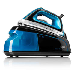 Haeger SG-22B.001A fer à repasser Fer à vapeur Semelle en céramique 2250 W Noir, Bleu, Acier