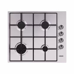 Haeger PG-4GI.008A, Acier inoxydable, Intégré, 60 cm, Gaz, Acier inoxydable, 4 zone(s)
