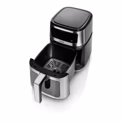 Haeger AF-D50.004A friteuse Unique 5 L 1200 W Friteuse d’air chaud Noir, Acier inoxydable