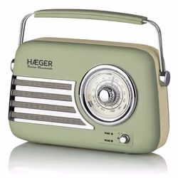 Haeger RB-GRE.001A, Portable, Analogique, FM, 87,5 - 108 MHz, 5 W, 65 dB