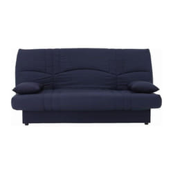 DREAM Banquette clic clac 3 places - Tissu bleu fonce - Slyle contemporain - L 190 x P 92 cm