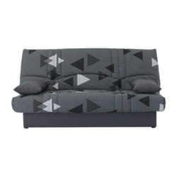 Banquette clic clac 3 places - tissu Bikini gris - Style contemporain - l 190 x p 92 cm - dream