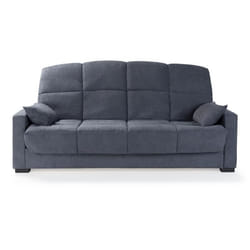 Canapé Clic Clac 3 Places - Tissu Gris - Matelas 17 Cm - L223 X P96 X H 103 Cm - Megan