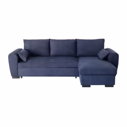 ANGLE MAX CV RV SORO CAMEL MERIDIENNE AVEC COFFRE ET 2 COUSSINS DECO - L 240 x P 143 x H 85 cm