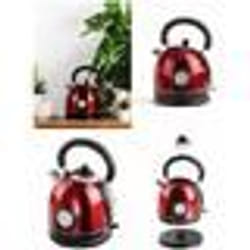 Bouilloire rétro - LIVOO - Rouge - Thermomètre intégré - Arrêt automatique - 1.8L