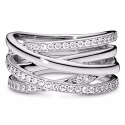 Pandora 190919CZ Anneau de croisement Femelle Argent sterling Argent