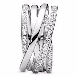 Pandora 190919CZ Anneau de croisement Femelle Argent sterling Argent