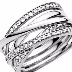 Pandora 190919CZ Anneau de croisement Femelle Argent sterling Argent - Vue supplémentaire 4