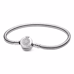 Pandora 599046C01, Bracelet à breloques, Chaîne à maillons serpent, Femelle, Argent sterling