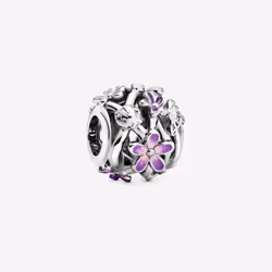 Pandora Perle de verre Femme OPENWORK PURPLE DAISY Argenté Violet