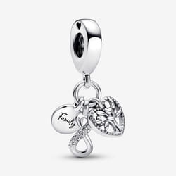 Charm Pendant - PANDORA - Triple Infini Famille - Argent - Gris - Femme