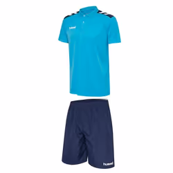 Set 2 pcs dentraînement turquoise et bleu marine hummel 100% polyester XL