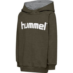 Sweatshirt junior à capuche HUMMEL hmlgo logo - Gris charbon - Vert - Manches longues - Col capuche