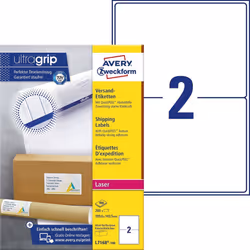 Avery L7168-100, Blanc, Rectangle, Permanent, DIN A4, Universel, Papier