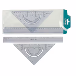 Linex 2602, Règle, Triangle, 2 pièce(s), Transparent, 45°, Sachet souple