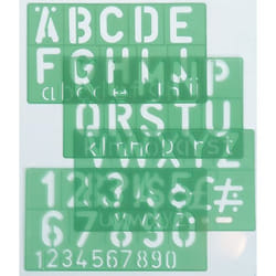 Linex 100411050 papeterie Vert Polypropylène Letter, number & symbol stencil