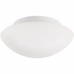 Plafonnier minimaliste de Nordlux en verre blanc opalin. Le diamètre de l'abat-jour est de 3 cm avec une saillie de 1 cm.