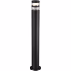 Une lampe de jardin moderne et épurée au design graphique en métal noir laqué avec une douille E27. La lampe est idéale notam ...