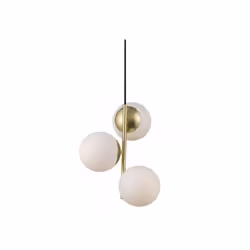 Caractéristiques : Couleur : laiton Verre blanc opalin Watt max : 3x40W Lumière diffusé à 360° Voltage : 230 Classe : Classe ...