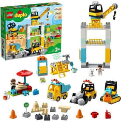 LEGO® 10933 DUPLO La Grue Et Les Engins De Construction Pelleteuse Camion avec Lumière & Son Jouet Pour Enfants de 2-5 ans