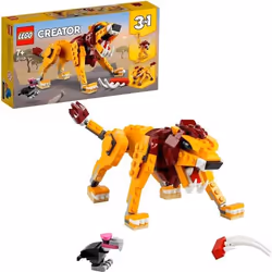 LEGO® Creator 3-en-1 Le Lion Sauvage - Figurines dAnimaux - Jouet de Construction
