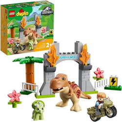 LEGO® 10939 DUPLO® L’évasion du T. rex et du Tricératops Jouet pour Enfants 2 ans et plus avec Moto